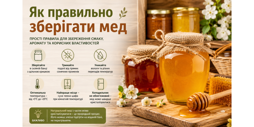 Як правильно зберігати мед, щоб він не втрачав свої властивості